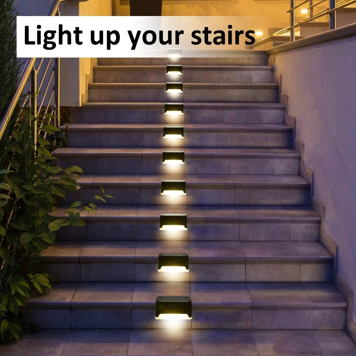 Solar Deck Lights 8-Pack | Waterproof LED Step Lights for Stairs & Fence