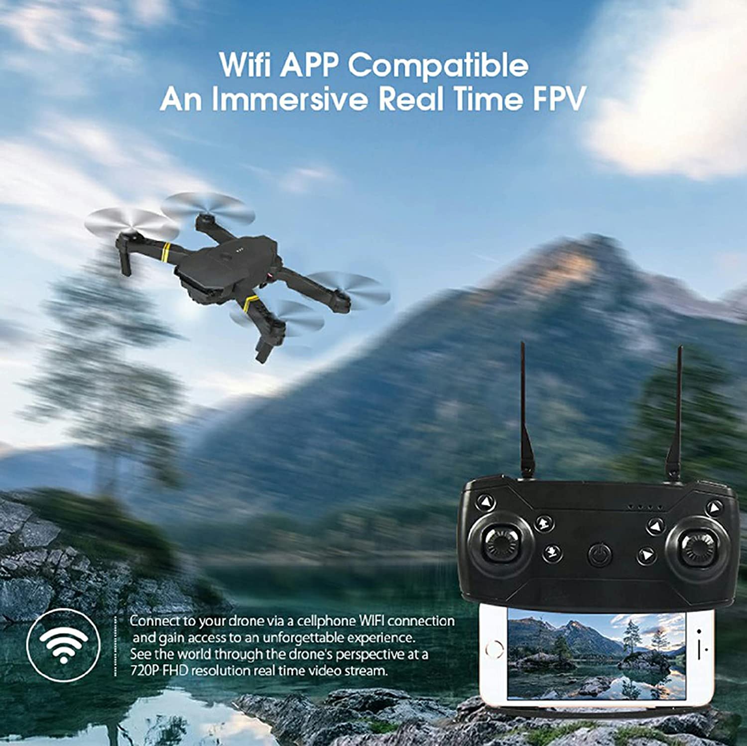 4K HD Dual Camera Foldable Quadcopter Drone with WiFi FPV