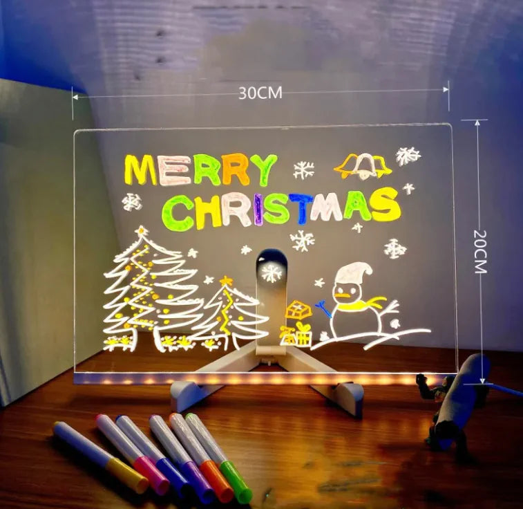 DIY Acrylic Message Board with LED Night Light | Erasable Memo Board