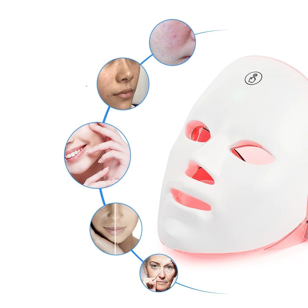 LED Light Therapy Facial Device - Skin Rejuvenation & Anti-Aging Beauty Tool